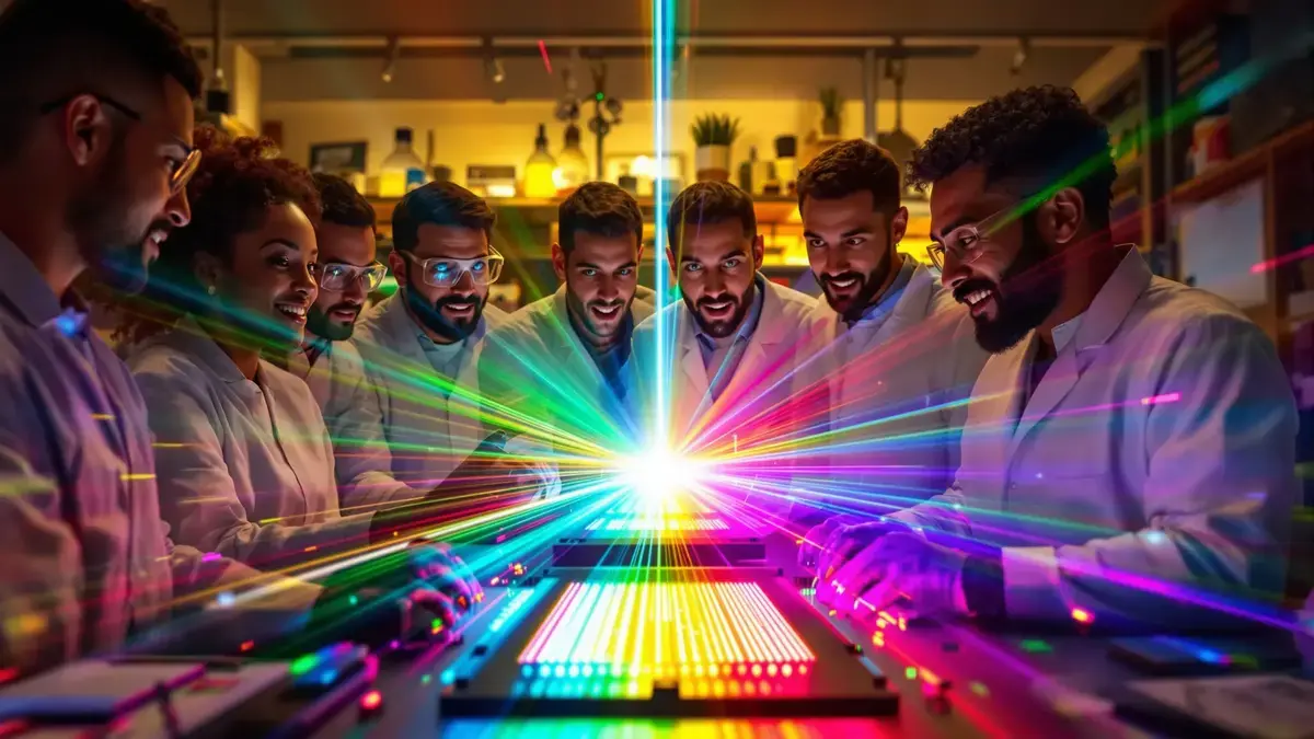 Een team bouwt per ongeluk een laserchip die alle kleuren van de regenboog kan produceren
